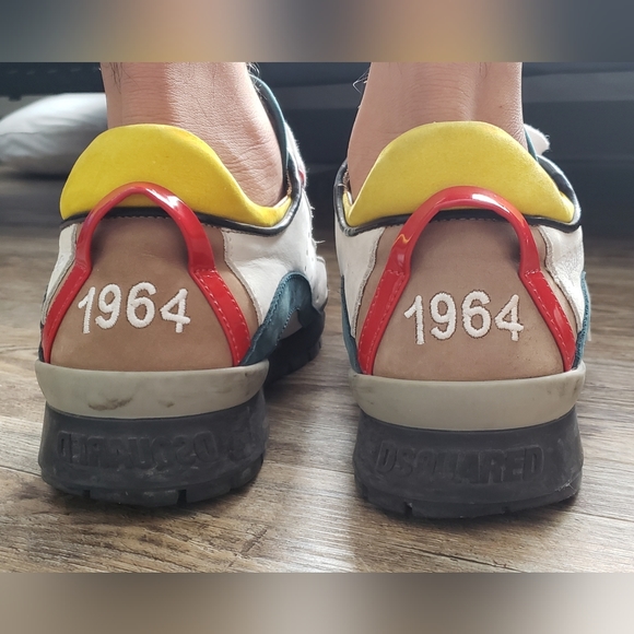 ××× SOLD ××× Dsquared2 Multicolour Lace-up Leather Trainers - Picture 5 of 10